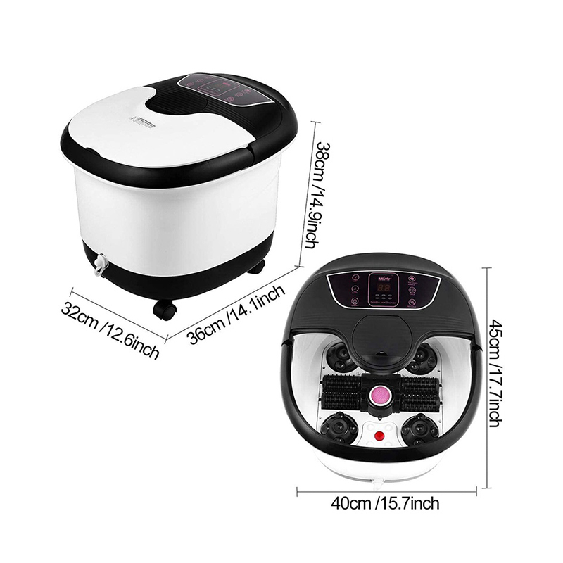 Masajeador automático de baño con spa para pies MM-18C con 8 rodillos de masaje y piedra pómez