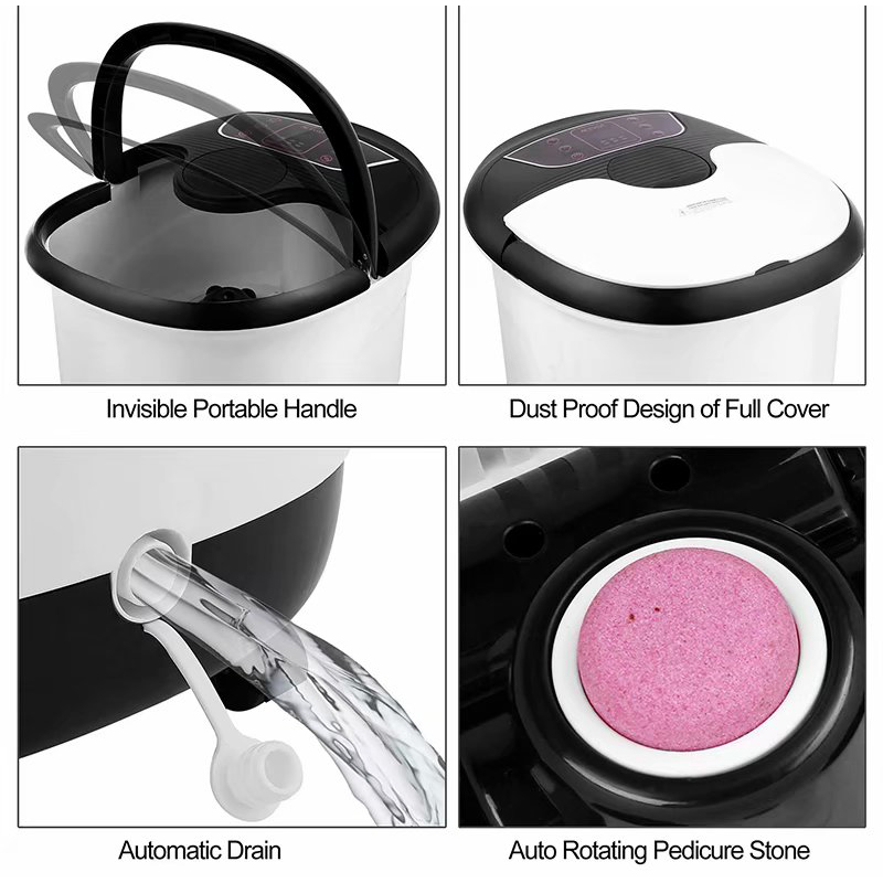 Masajeador automático de baño con spa para pies MM-18C con 8 rodillos de masaje y piedra pómez